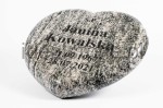 Serce Tabliczka z grawerem na pomnik granitowe wiscount white 28x30x5 cm